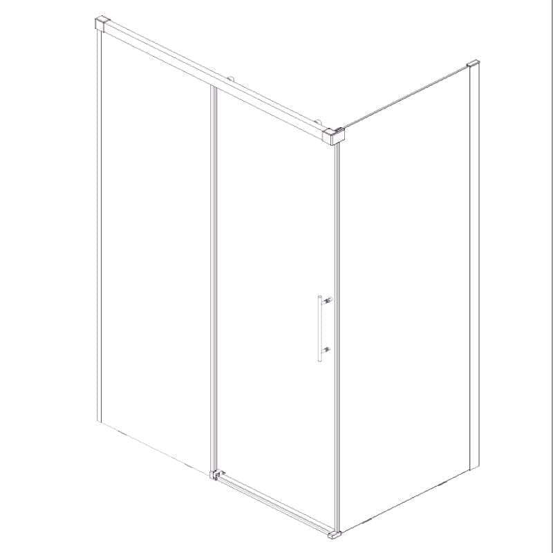 Paroi de douche fixe avec Porte coulissante + Paroi latérale URBAN bronze - Le Monde du Bain