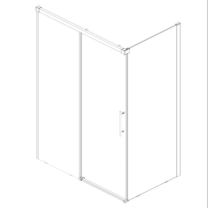 Paroi de douche fixe avec Porte coulissante + Paroi latérale URBAN or brossé - Le Monde du Bain
