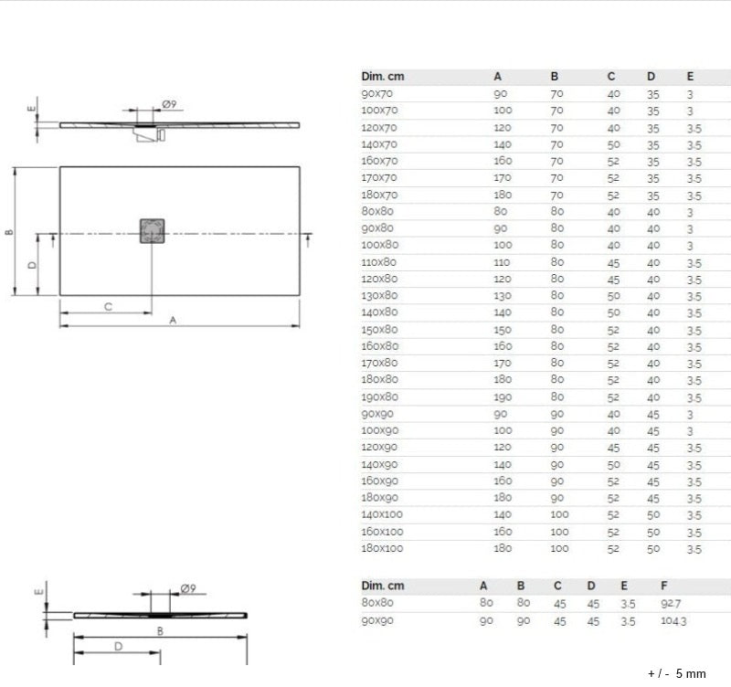 Receveur de douche extra plat LOGIC surface ardoisée, rectangulaire blanc
