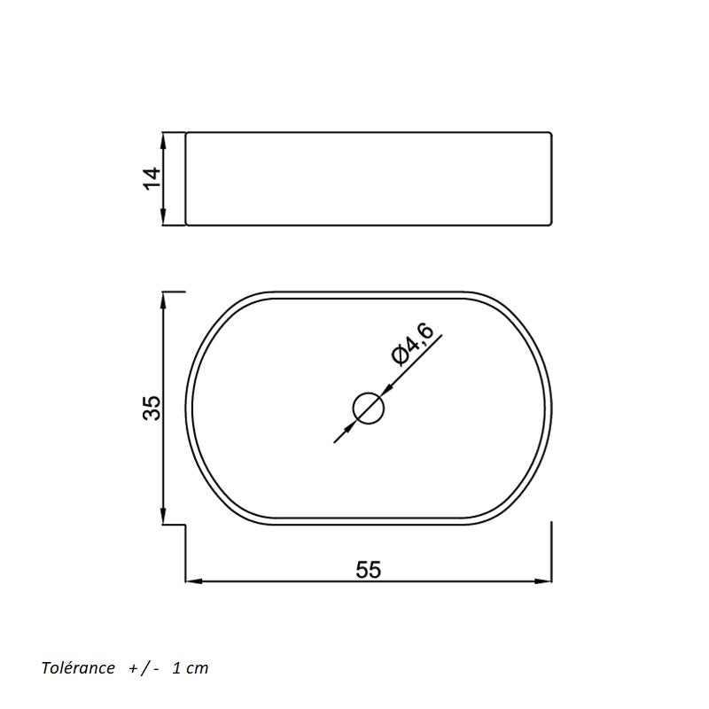 Dimensions - Vasque à poser en céramique VERONA blanc- Le Monde du Bain