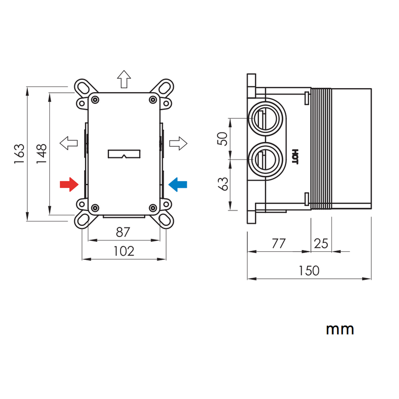 Kit de douche thermostatique à encastrer LOOP or brossé