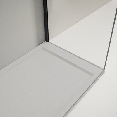 Receveur de douche extra plat LUX en résine surface ardoisée gris - Le Monde du Bain