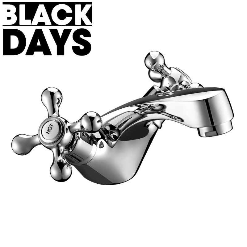 Robinet mélangeur lavabo rétro ETHEL avec manettes croisillons