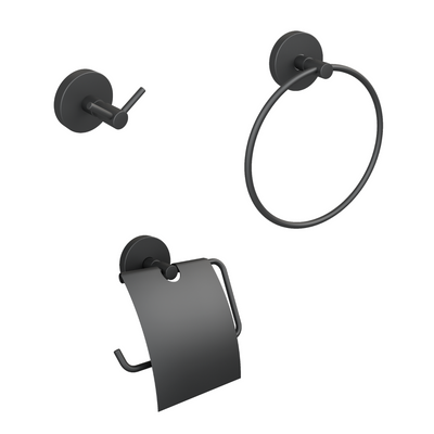 Ensemble d'accessoires salle de bain KLEO noir mat