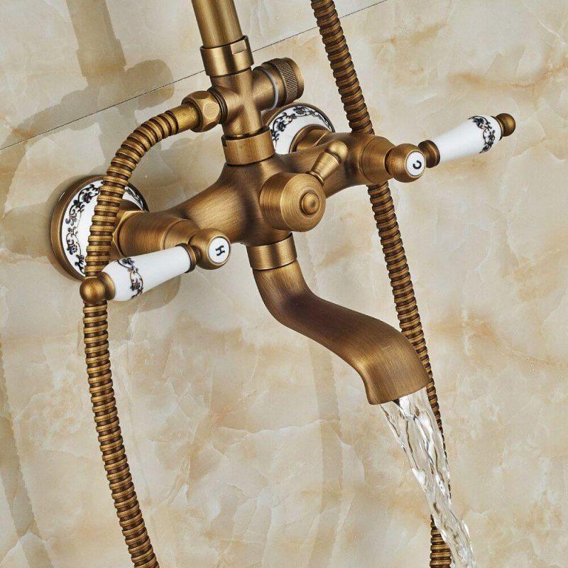 Colonne bain/douche rétro FLORINA or ancien