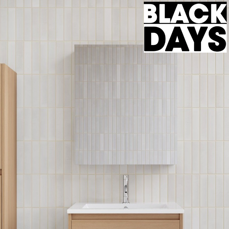 Armoire de toilette bloc-miroir FORTINA largeur 60 cm chêne clair