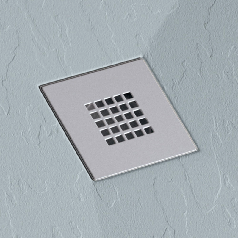 Grille Inox - Receveur de douche surface ardoisée ONDA Gris béton - Le Monde du Bain