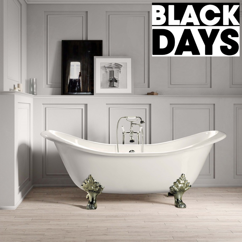 Baignoire sur pieds en fonte KINGSTON Blanche