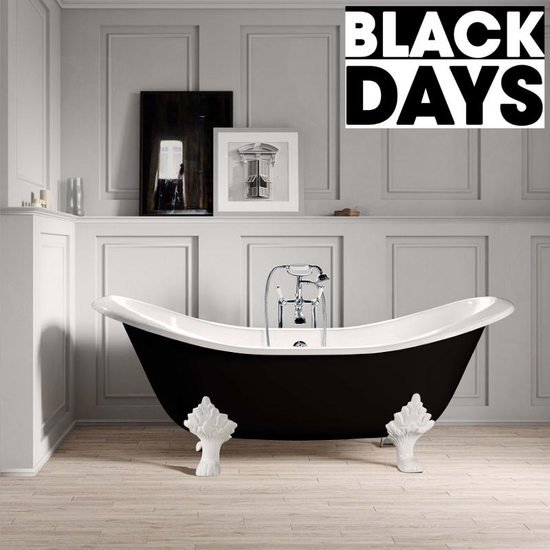 Baignoire sur pieds en fonte KINGSTON Noire