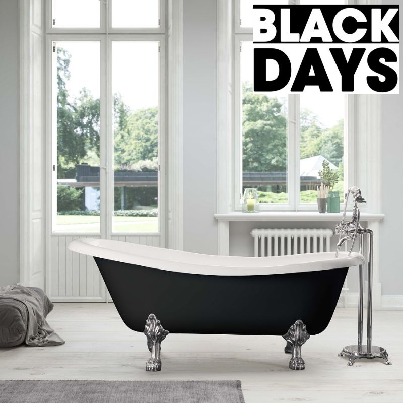 Baignoire sur pieds en fonte LIVINGSTON Noire