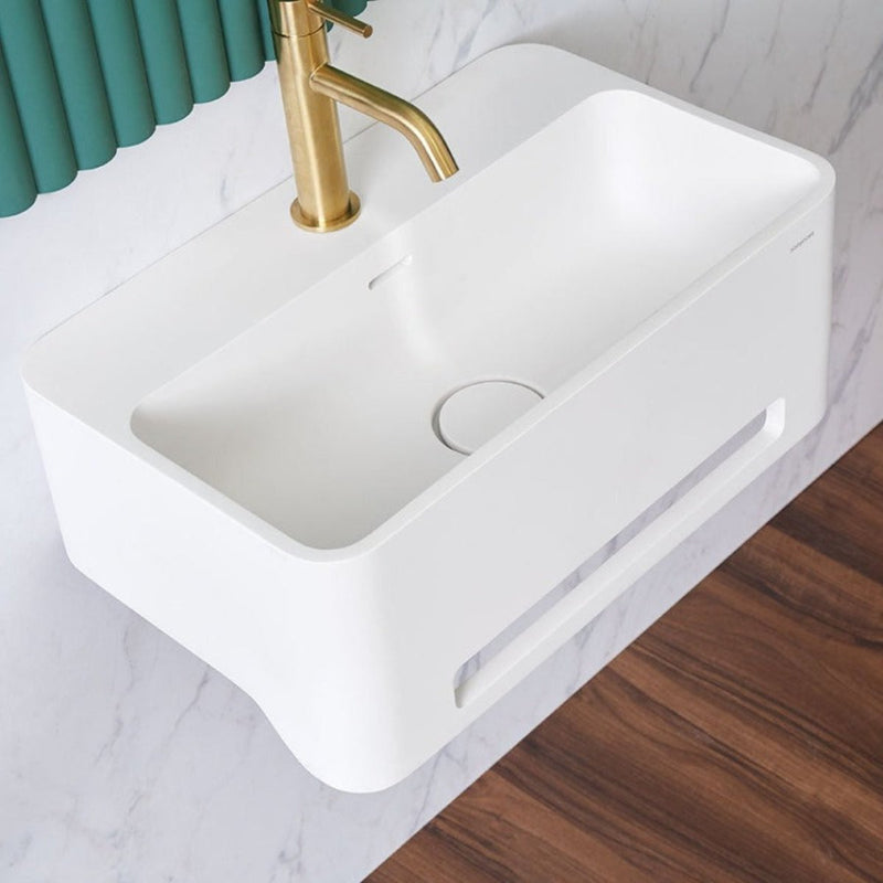Lavabo suspendu design CORK 50 cm en sanydur - Le Monde du Bain