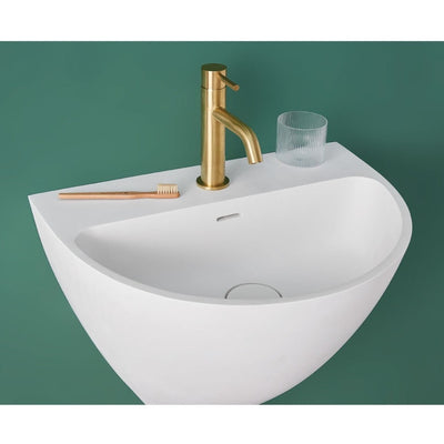 Lave-mains suspendu design KALIYA 50 cm en sanydur - Le Monde du Bain