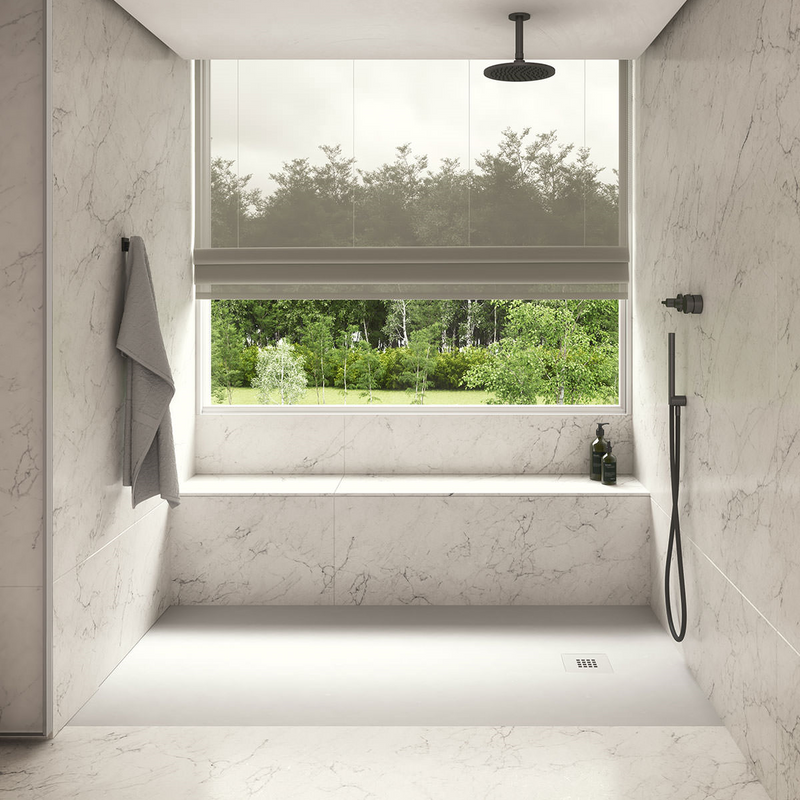 Receveur de douche extra plat MADISON en résine surface ardoisée sable