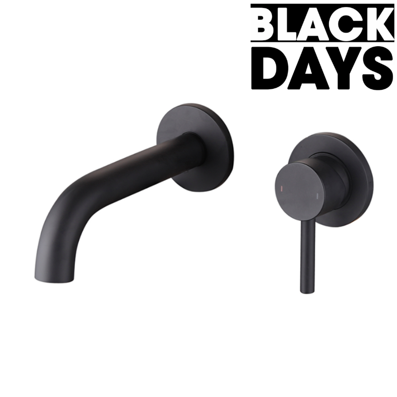 Robinet mitigeur mural encastré 2 trous PIZO noir mat
