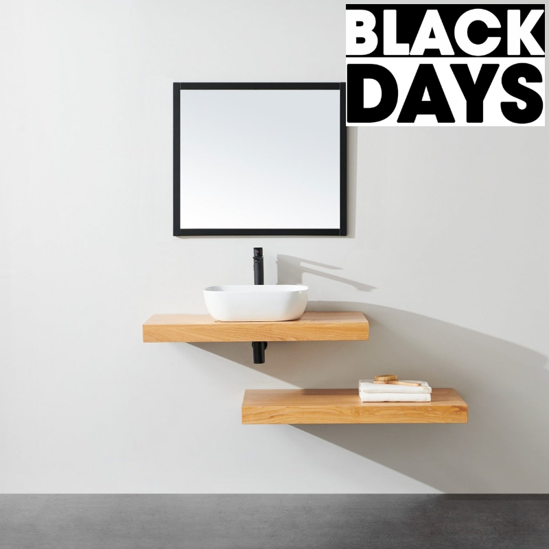 Plan suspendu pour vasque TOP chêne