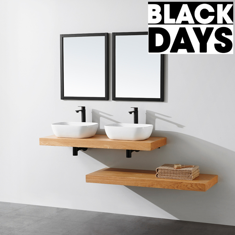 Plan suspendu pour vasque TOP chêne