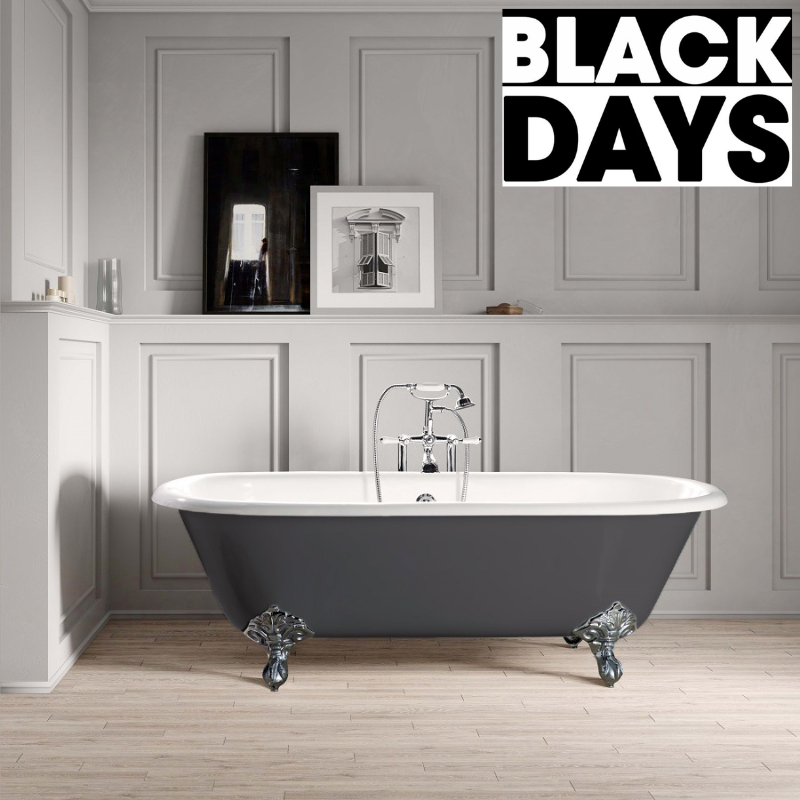 Baignoire sur pieds en fonte PLYMOUTH  Grise