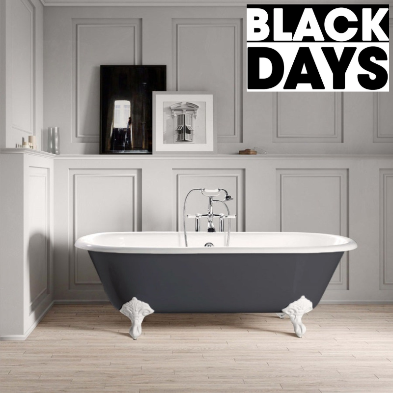 Baignoire sur pieds en fonte PLYMOUTH  Grise