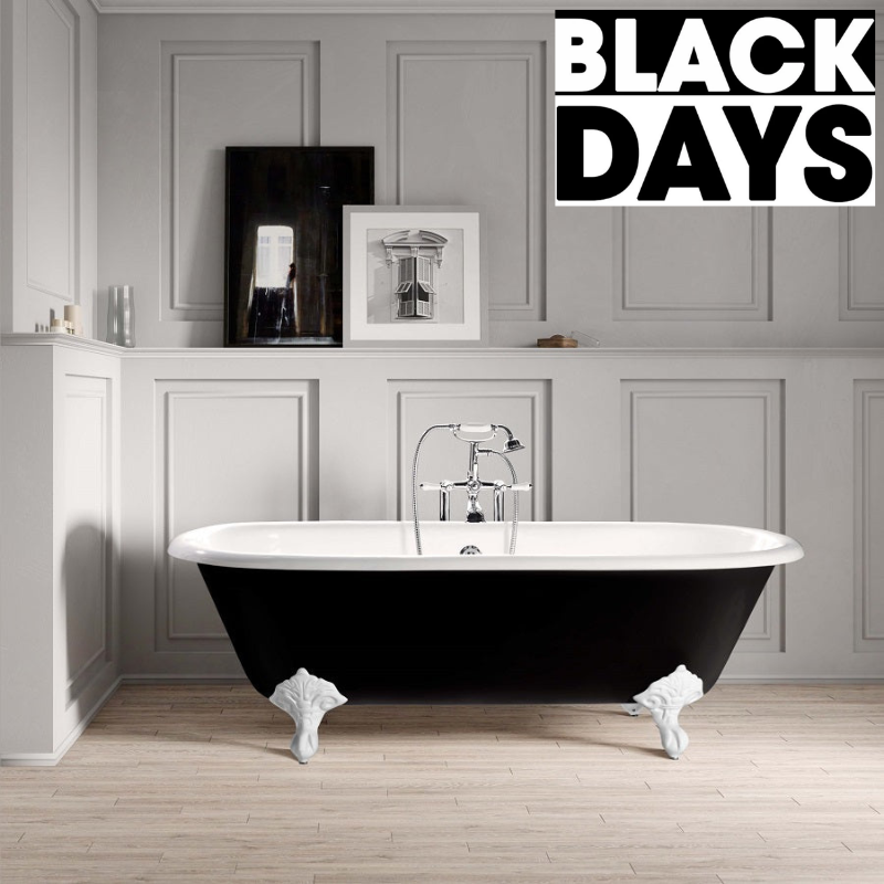 Baignoire sur pieds en fonte PLYMOUTH Noire