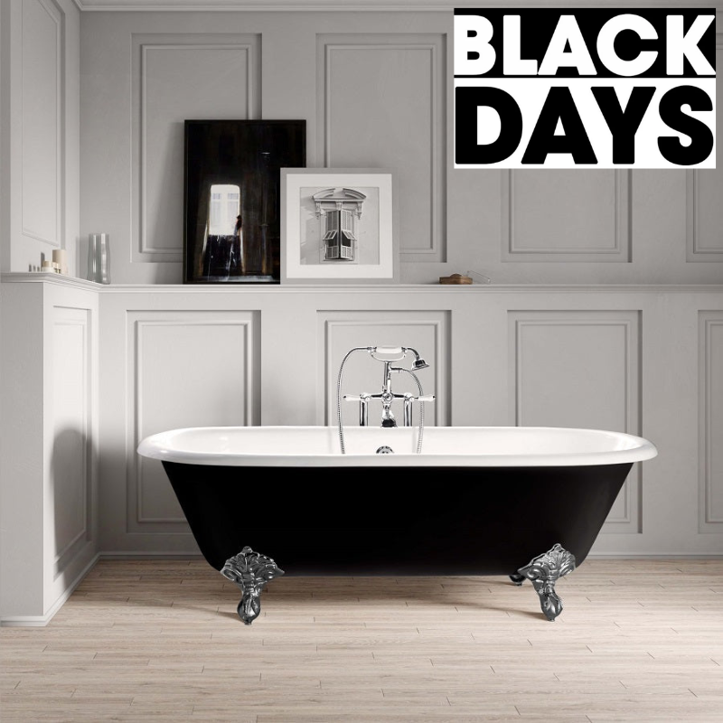 Baignoire sur pieds en fonte PLYMOUTH Noire