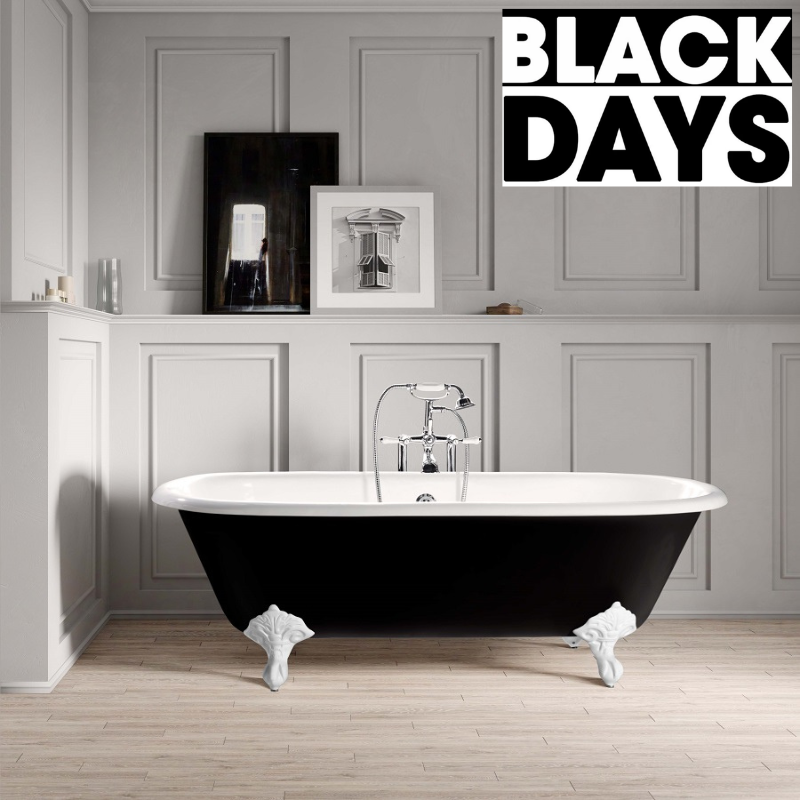 Baignoire sur pieds en fonte PLYMOUTH Noire