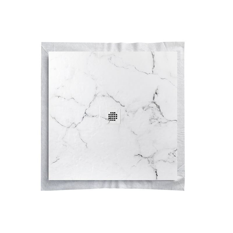 Receveur de douche extra plat finition marbre blanc - Le Monde du bain