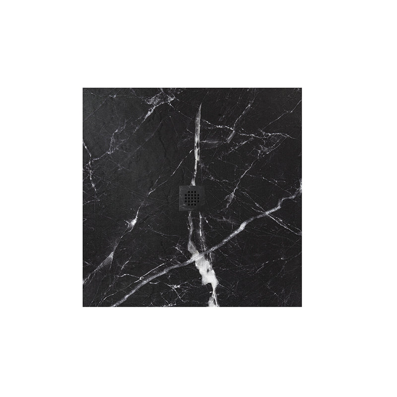 Receveur de douche extra plat finition marbre noir - Le Monde du Bain