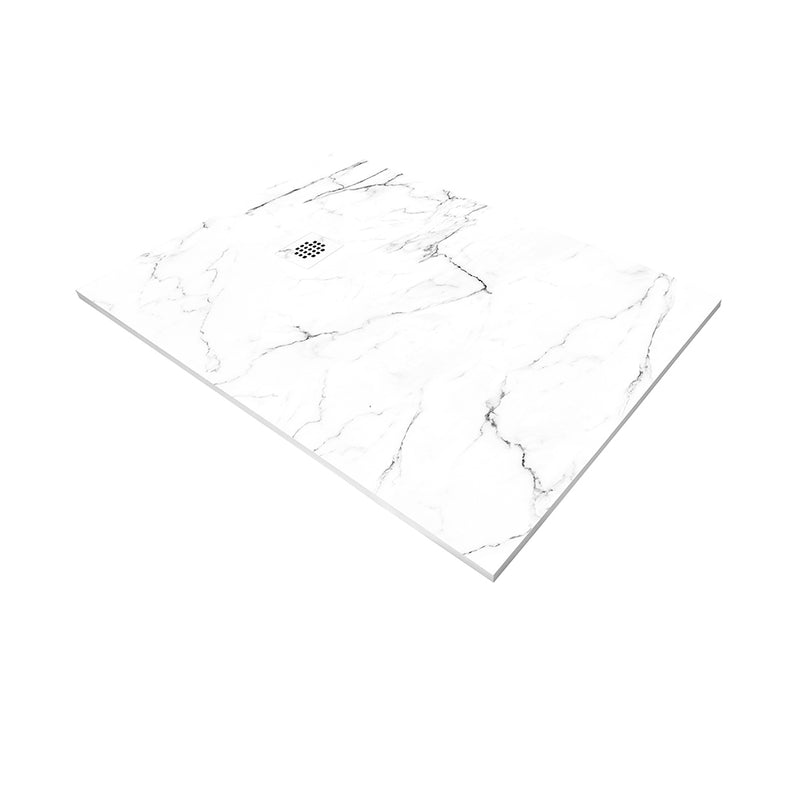 Receveur de douche extra plat finition marbre blanc - Le Monde du bain