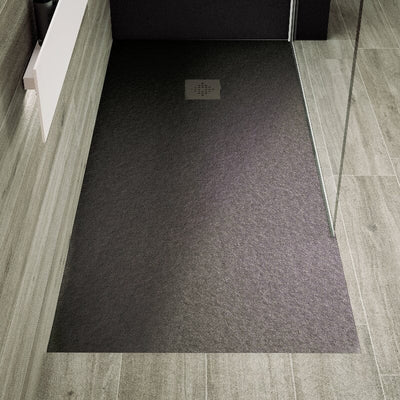 Receveur de douche extra plat PURE en résine surface ardoisée anthracite - Le Monde du Bain