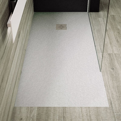 Receveur de douche extra plat PURE en résine surface ardoisée grille couleur - Le Monde du Bain