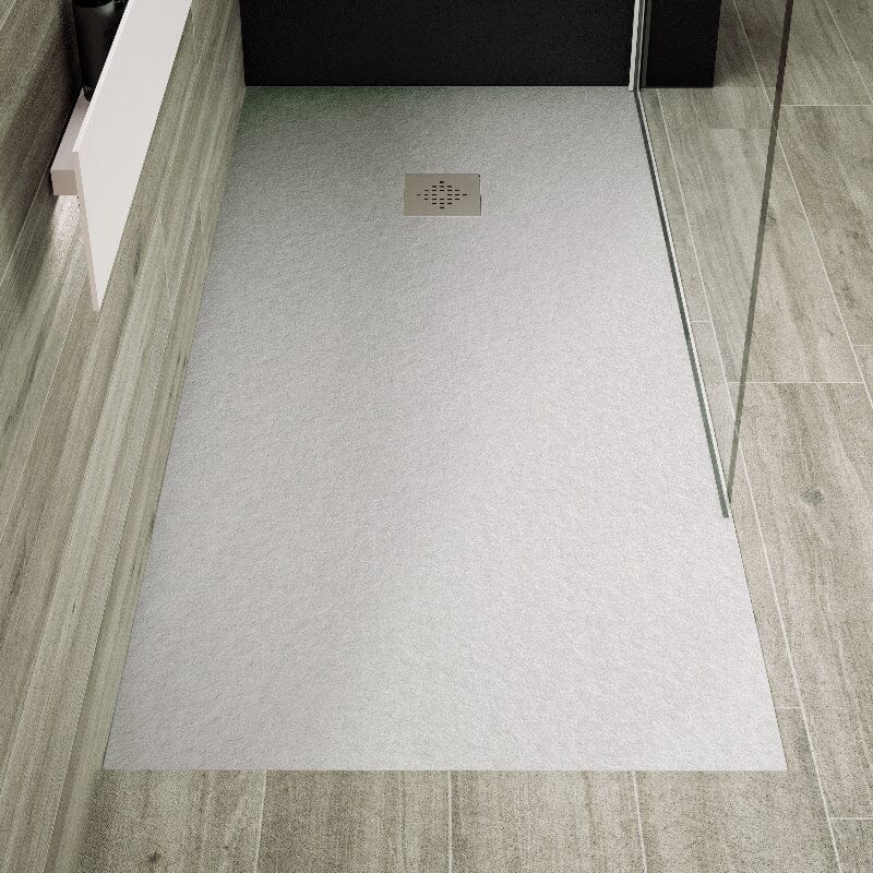 Receveur de douche extra plat PURE en résine surface ardoisée grille couleur - Le Monde du Bain