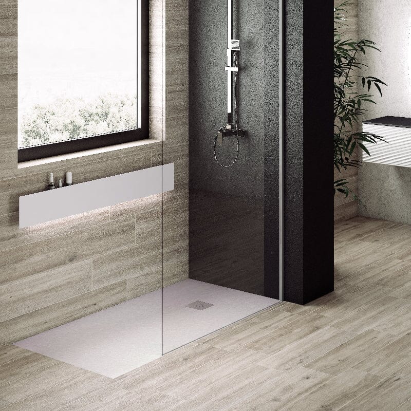 Receveur de douche extra plat PURE en résine surface ardoisée grille couleur - Le Monde du Bain