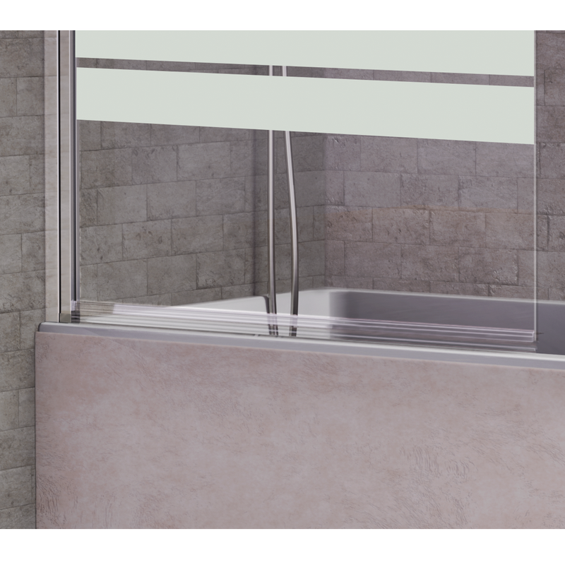 Zoom - Pare-baignoire pivotant RITA verre sérigraphié - Le Monde du Bain