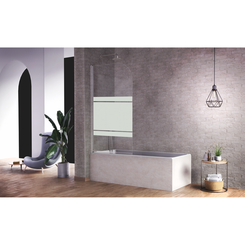 Pare-baignoire pivotant RITA verre sérigraphié - Kassandra - Le Monde du Bain