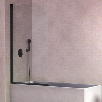 Pare-baignoire pivotant RITA profil noir mat - Kassandra - Le Monde du Bain