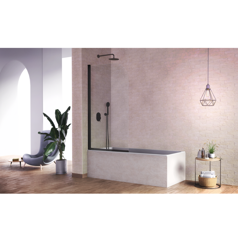 Pare-baignoire pivotant RITA profil noir mat - Kassandra - Le Monde du Bain