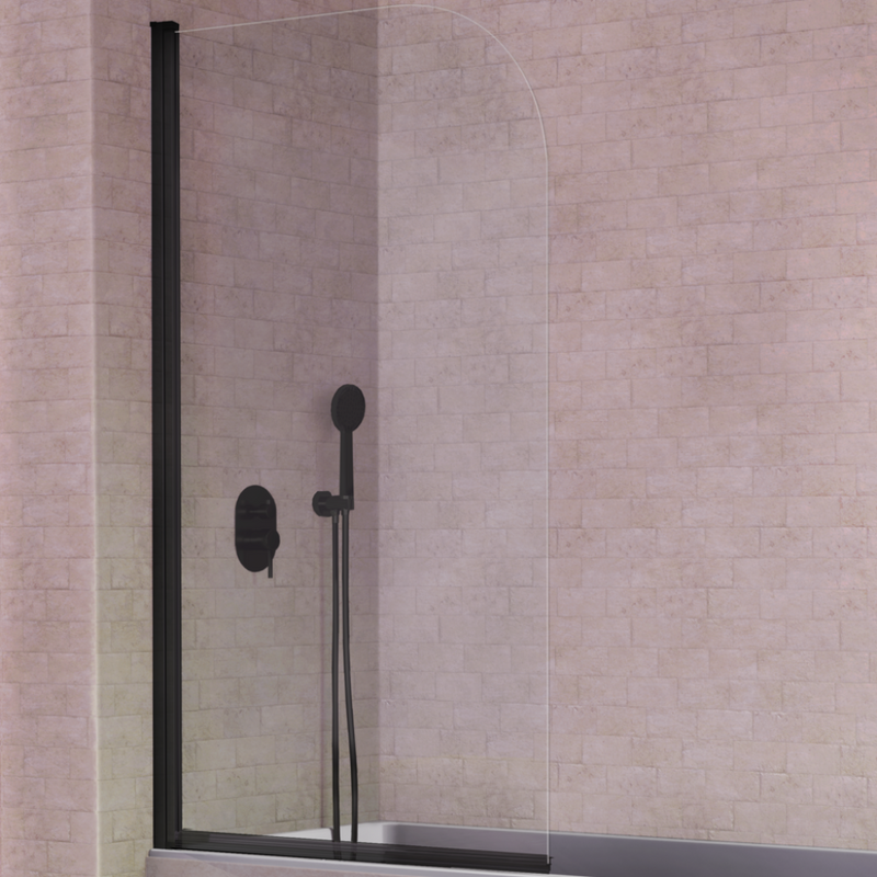 Pare-baignoire pivotant RITA profil noir mat - Kassandra - Le Monde du Bain