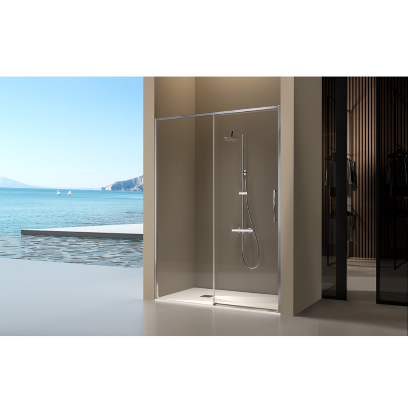 Paroi de douche fixe + porte coulissante DELTA - Le Monde du Bain