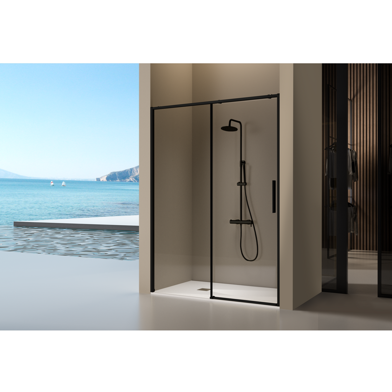 Paroi de douche 1 verre fixe + 1 porte coulissante DELTA - Le Monde du Bain