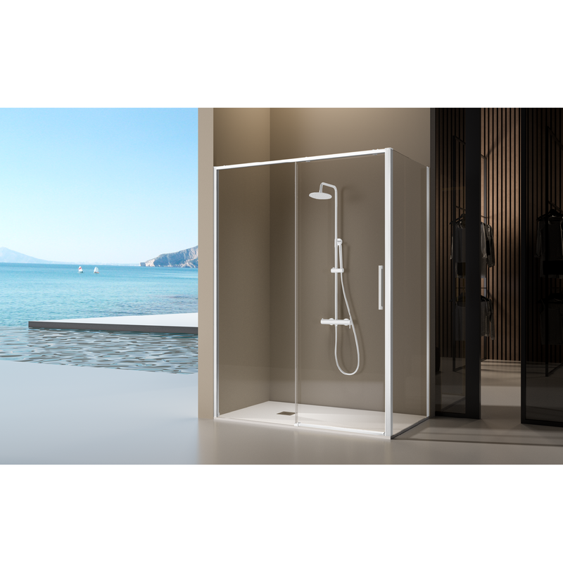 Panneau de douche latéral fixe pour paroi de douche DELTA Blanc mat