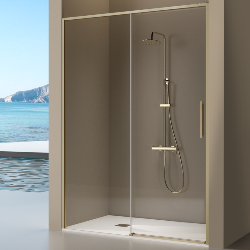 Paroi de douche fixe + porte coulissante DELTA - Le Monde du Bain