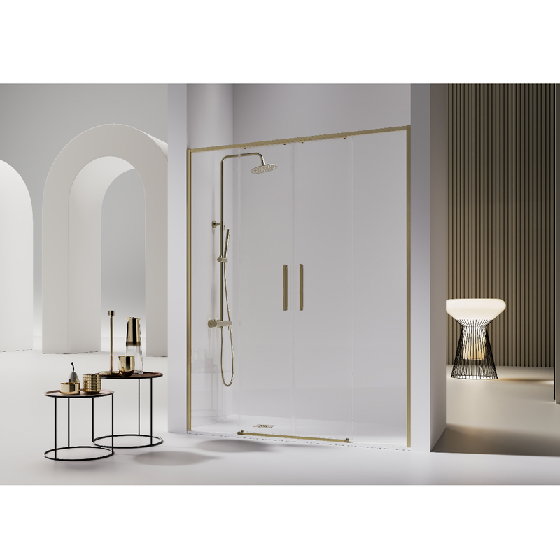 Paroi de douche 2 verres fixes + 2 portes coulissantes DELTA - Le Monde du Bain
