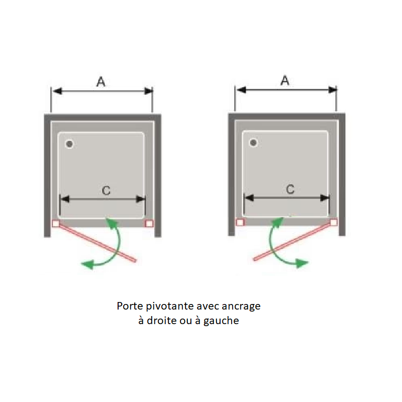 Porte de douche pivotante NARDI - Le Monde du Bain