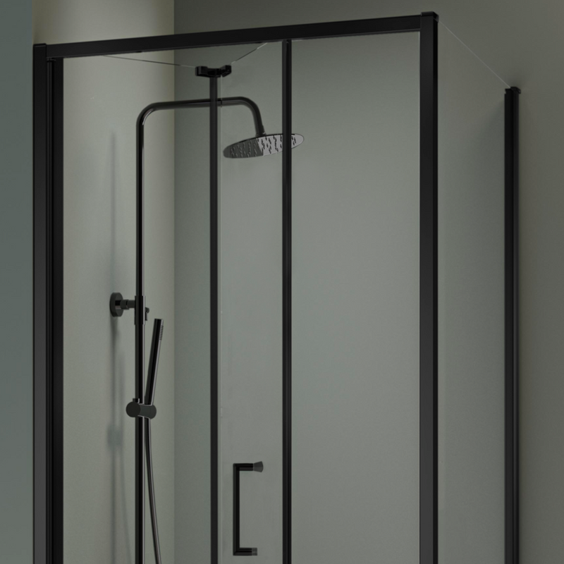 Porte de douche pliante PRISMA noir mat - Le Monde du Bain