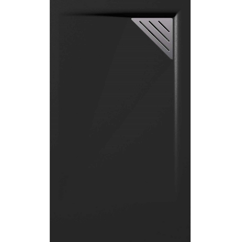 Receveur de douche extra plat TRINITY noir - grille à droite - Le Monde du Bain