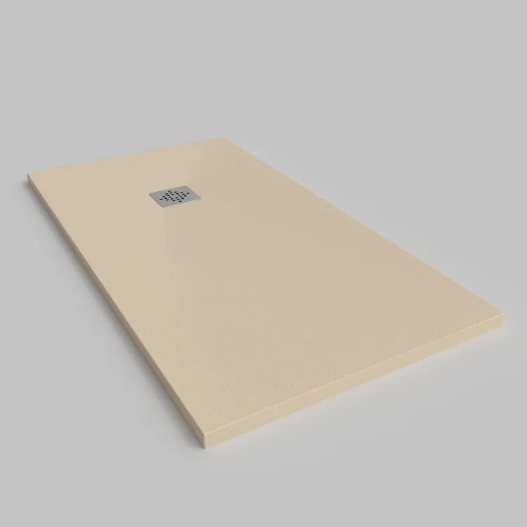 Receveur de douche extra plat PURE en résine surface ardoisée beige- Le Monde du Bain