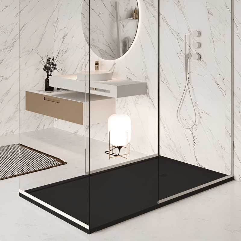 Receveur de douche extra-plat en fonte minérale SARIN - Le Monde du Bain