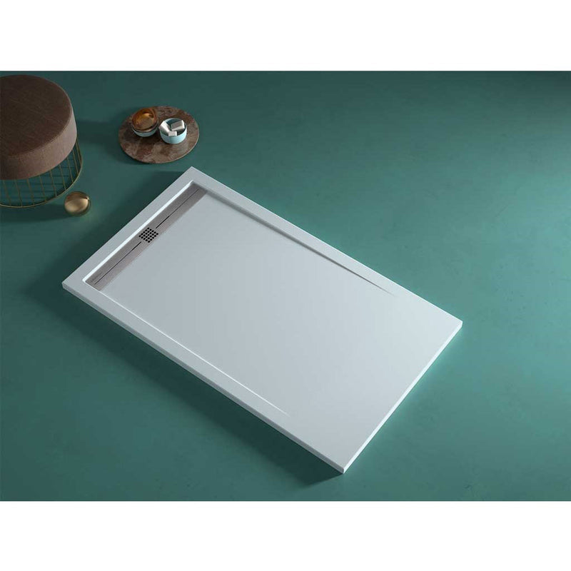 Receveur de douche extra plat ARCO en résine surface ardoisée gris cendre