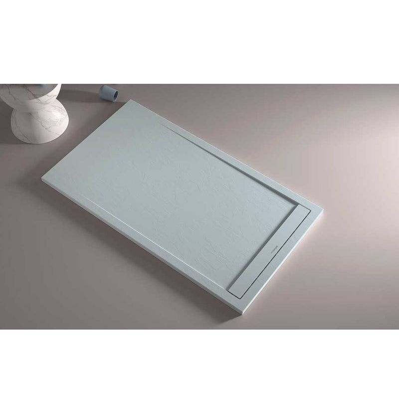 Receveur de douche extra plat CLEVER en résine surface ardoisée gris cendre