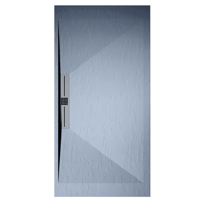 Receveur de douche extra plat EDIS en résine surface ardoisée gris cendre - grille inox - Le Monde du Bain